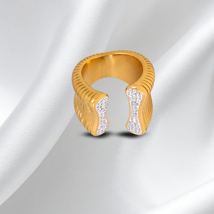 18K Shell Texture Open Ring