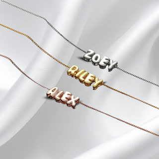 personalized name necklaces with bubble letters 