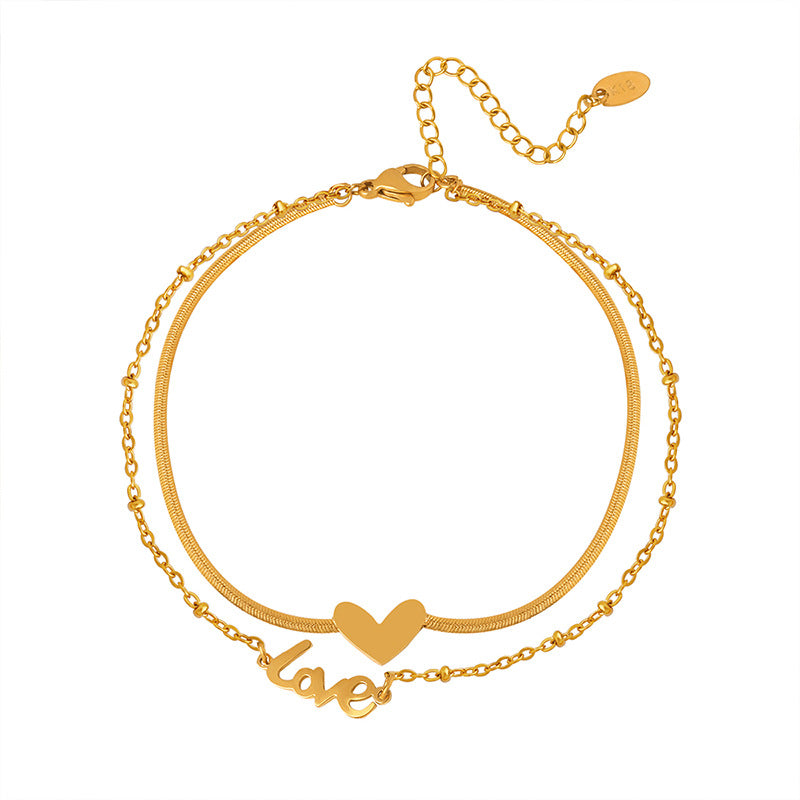 Heart & Love double-layer anklet - SMODDO 
