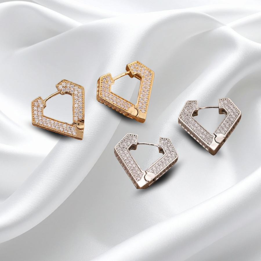 Pave Triangle Earrings