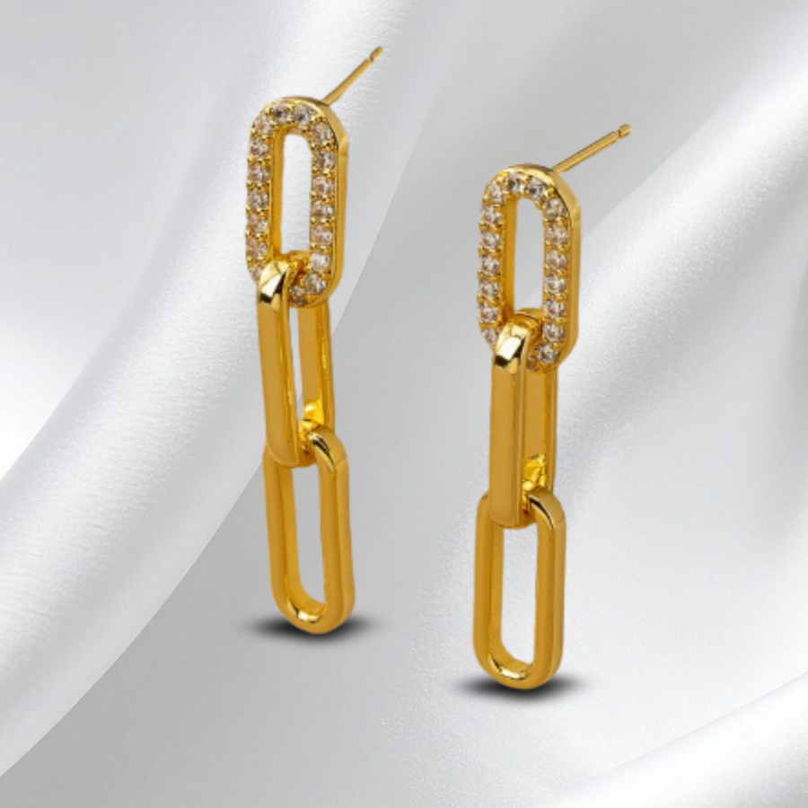 Drop Pave Earrings