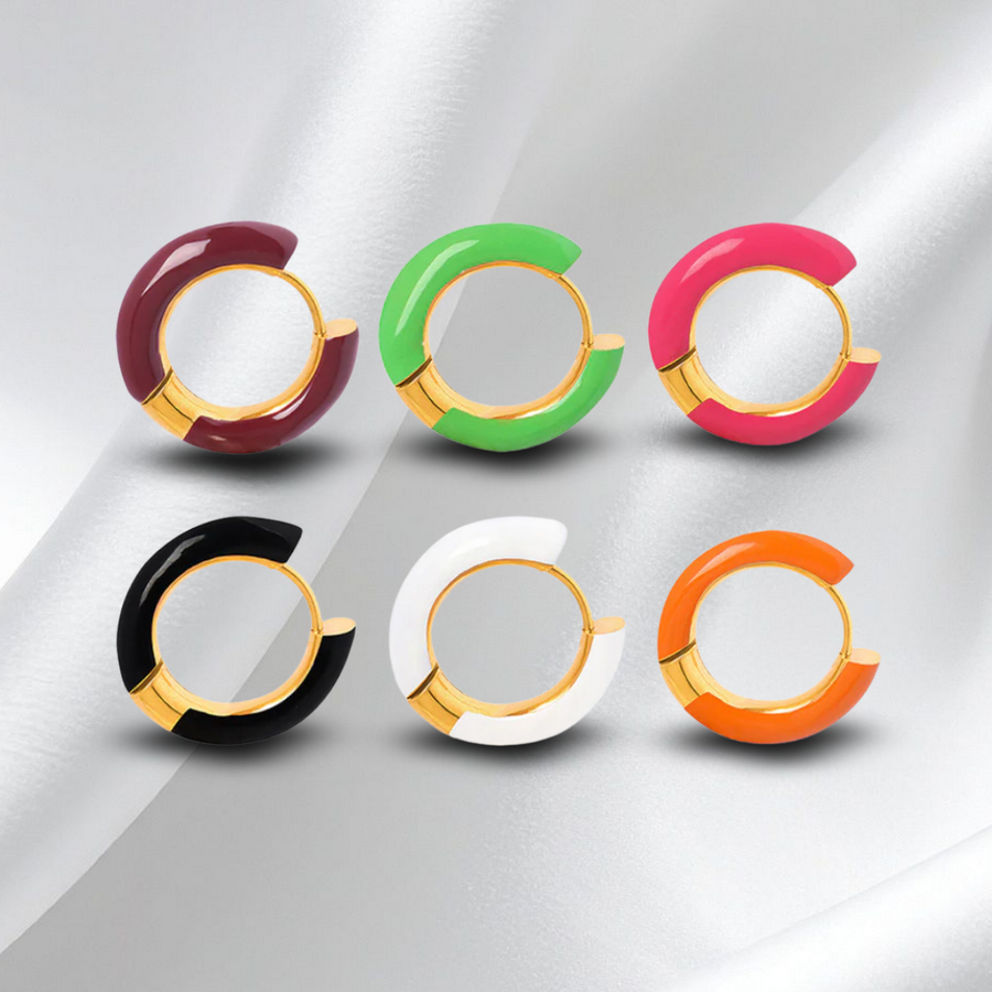 Pop Enamel Hoops