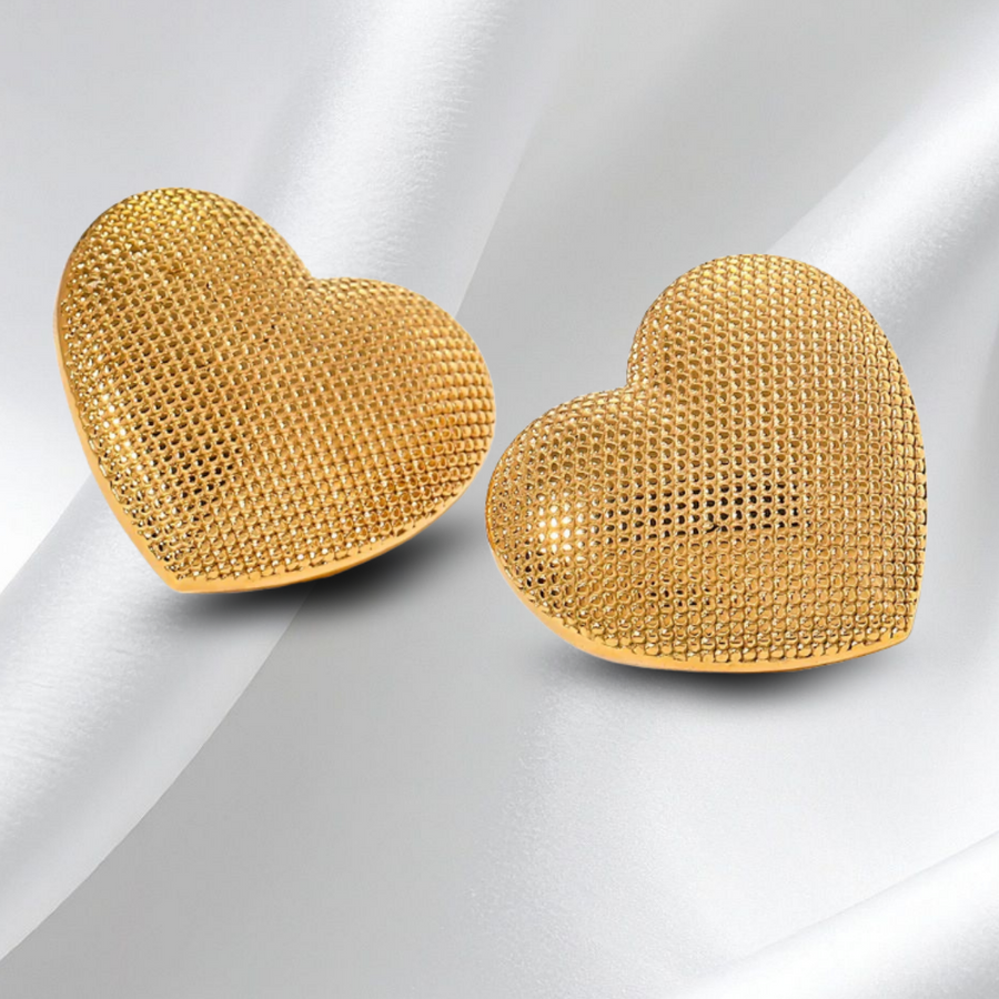 Textured Heart Earrings