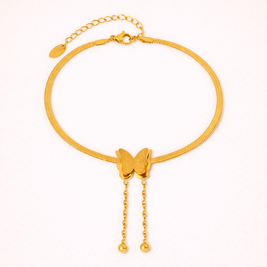 Minimalist Butterfly Chain Anklet