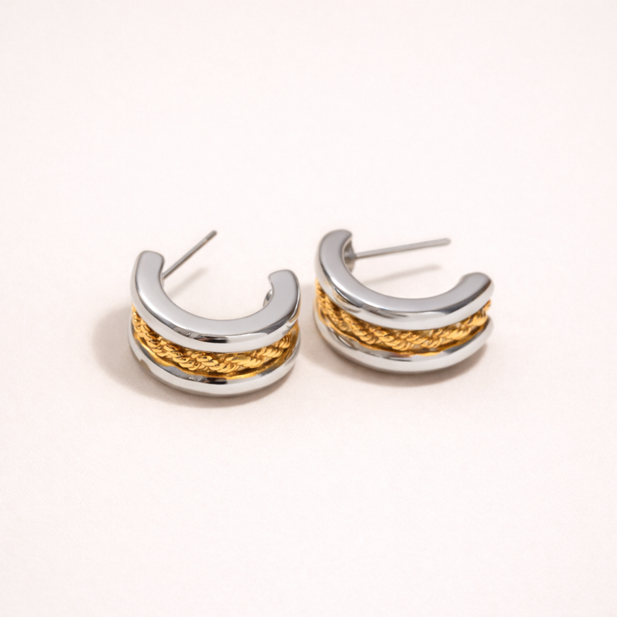 Classic hoop earrings with a timeless design, perfect for adding elegance to any outfit.