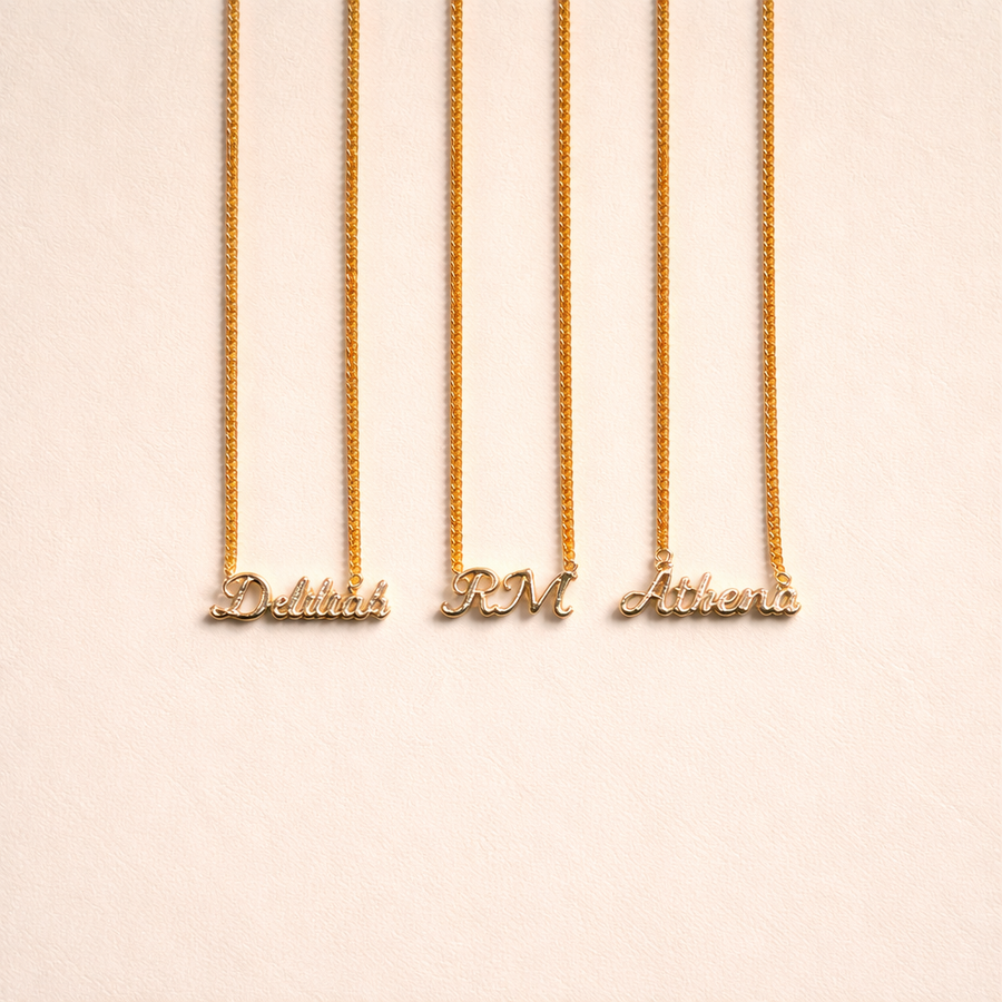 Sparkling Pave Name Plate Necklace