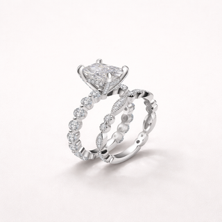 Silver ring with a diamond