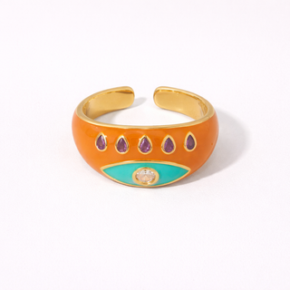 Enamel Eye Statement Ring