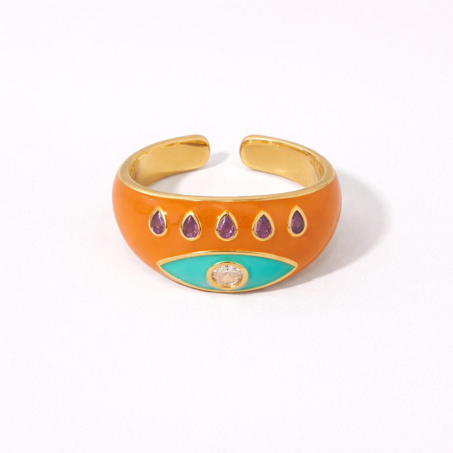 Enamel Eye Statement Ring