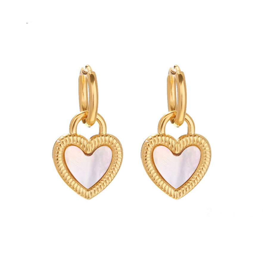 Heart Charm Hoop Earrings - SMODDO 