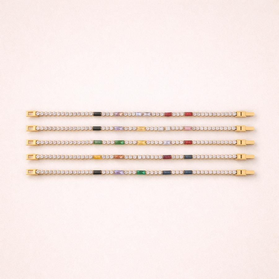 Set of Gem Bracelet colorful beaded hair ties 