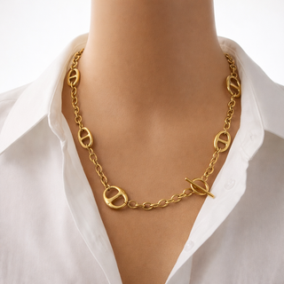 Gold Eclipse Chain Necklace for Women