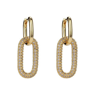 Gold  hoop earrings with gemstone accents