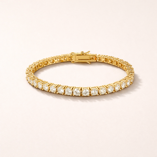 Gold Prism Tennis Bracelet with diamonds