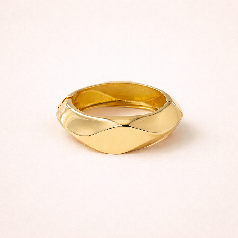 Gold Sculpted Cuff Bracelet