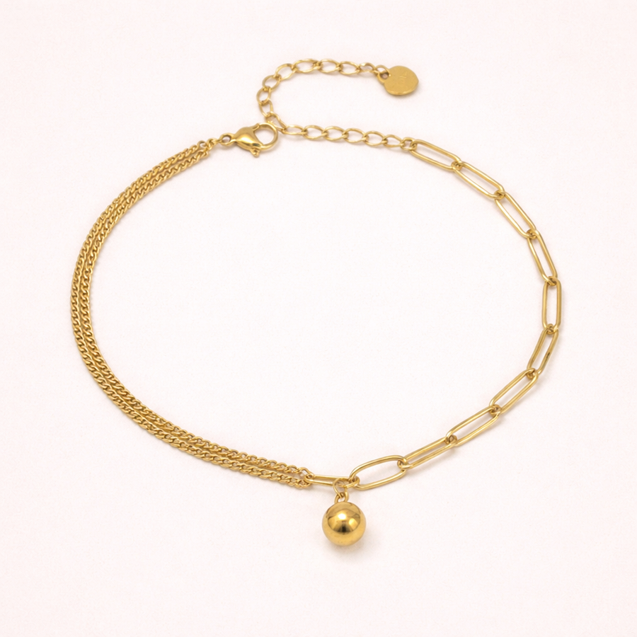 Gold chain Orb Anklet