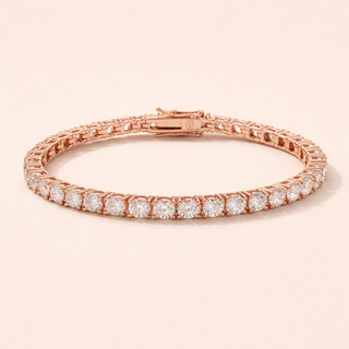 Rose gold Prism Tennis Bracelet with diamonds