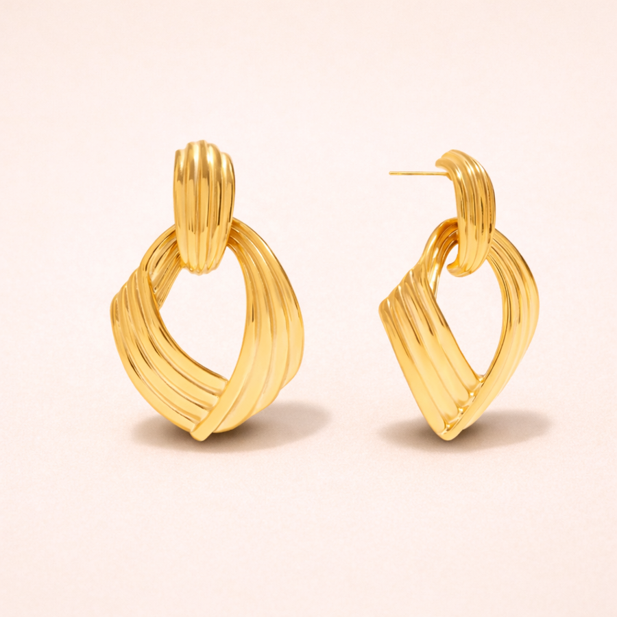 Sculpted Gold Hoop Earrings