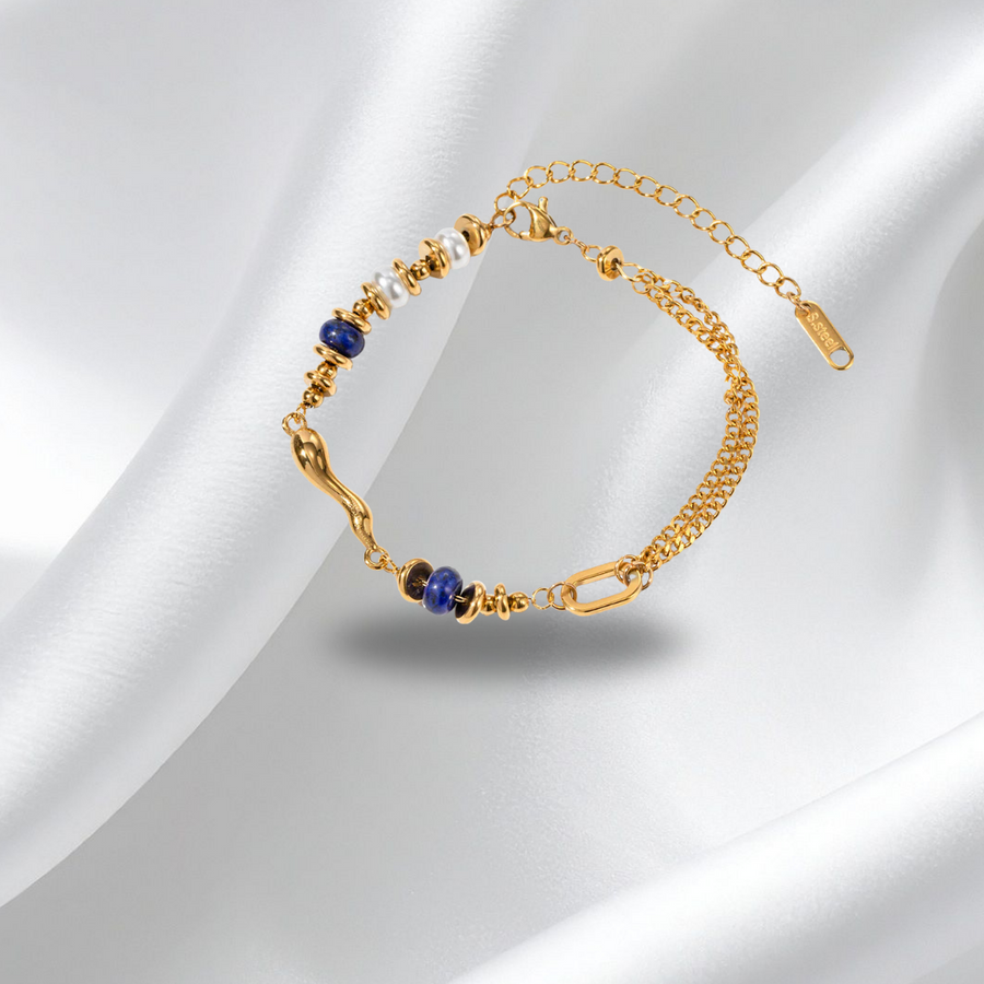 Pearl and Lapis Lazuli Bracelet
