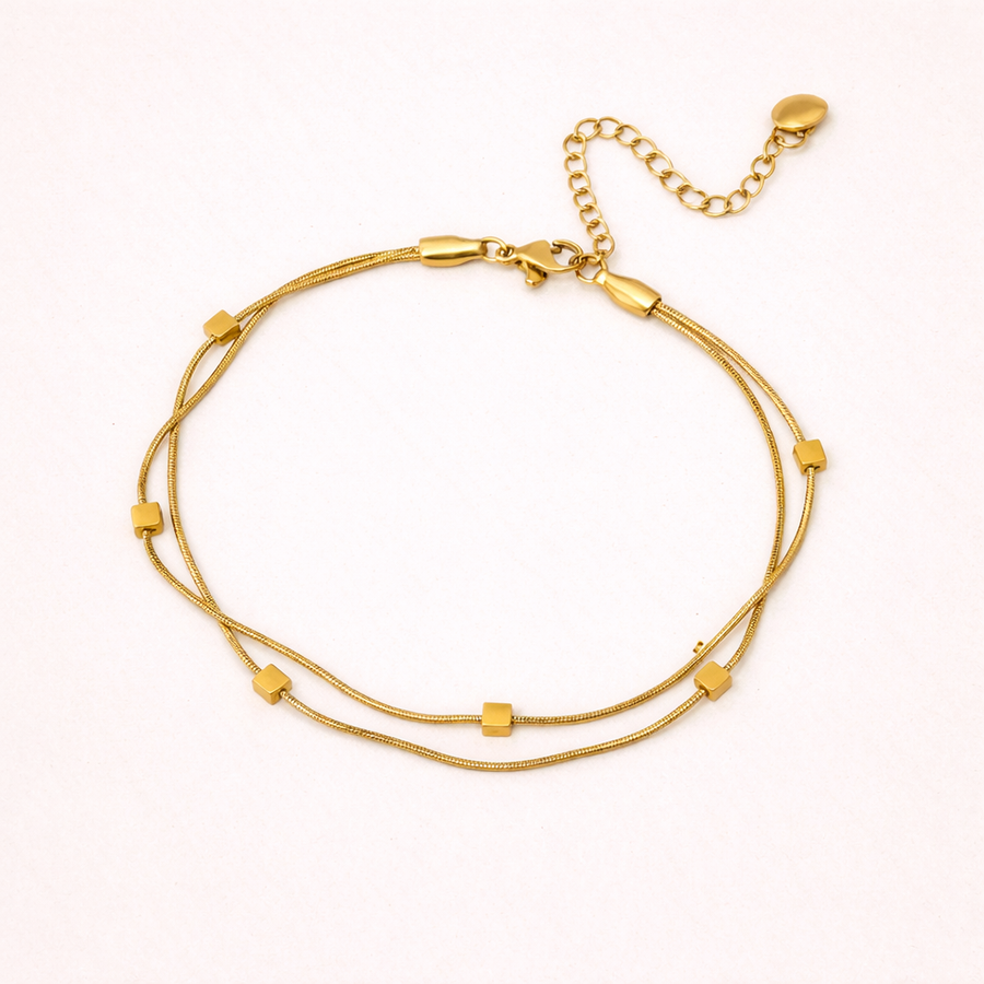 Gold bracelet Square Anklet