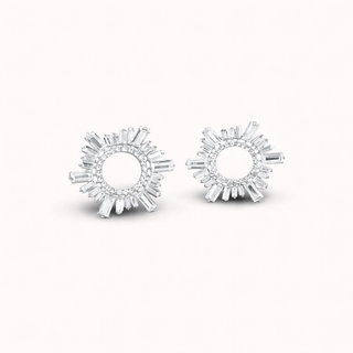 Pair of silver Sunflower Earrings