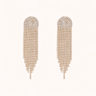 Pair of gold and crystal drop earrings