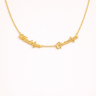 Custom Double Name Gold Necklace - SMODDO