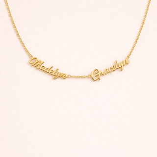 Custom Double Name Gold Necklace - SMODDO