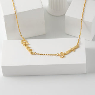 Custom Double Name Gold Necklace - SMODDO