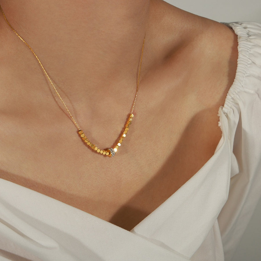 18K Gold Light Beaded Necklace - SMODDO 