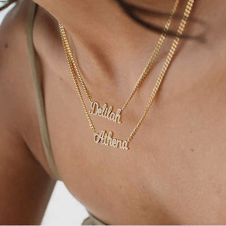 Personalized name pave necklace 