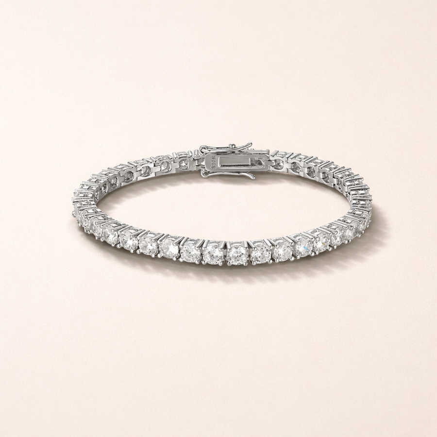 Elegant prism style tennis bracelet with sparkling stones